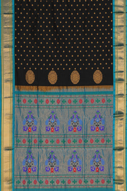 Image of Gadwal Silk Black Saree