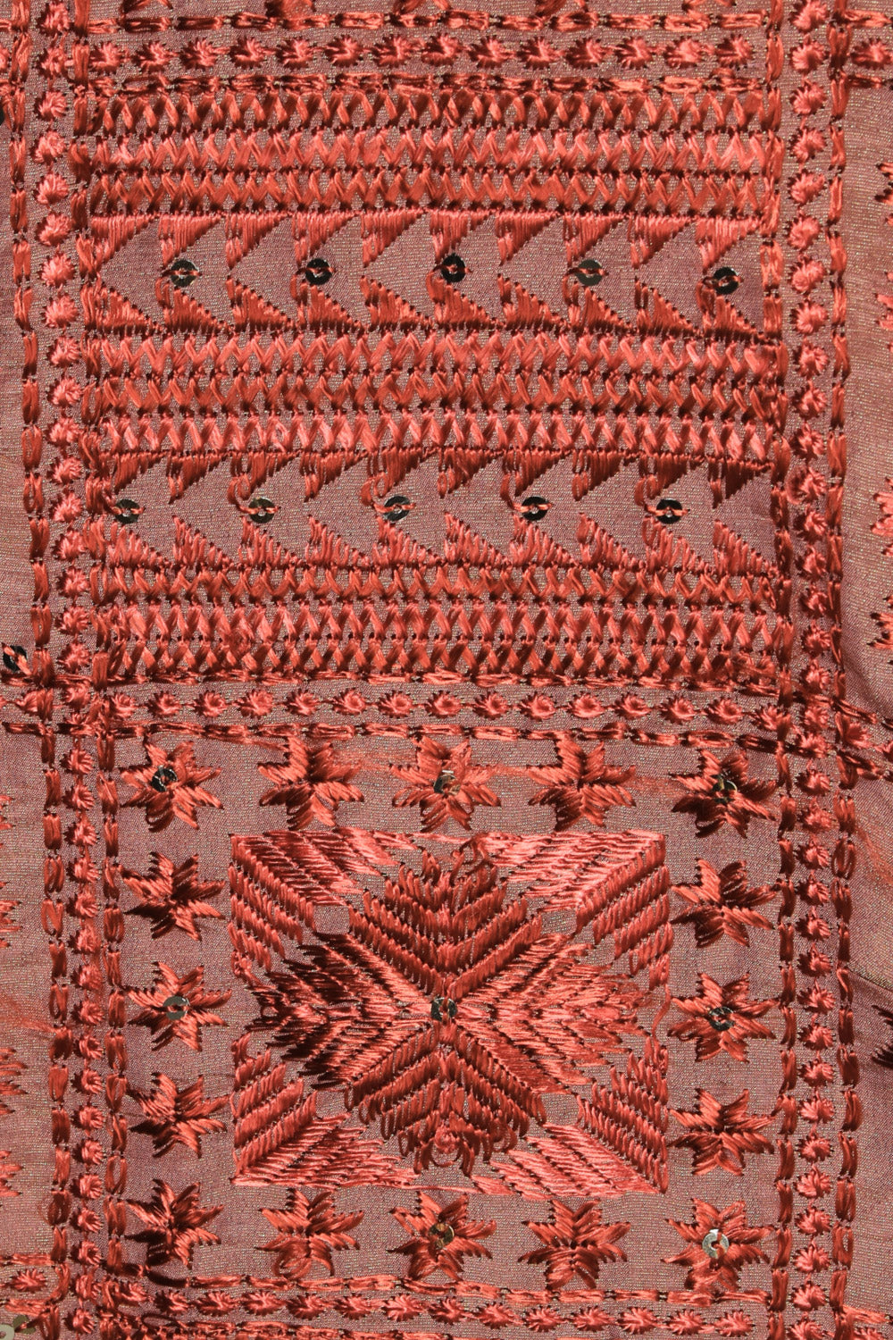 Phulkari Dupatta With Traditional Hand Embroidery Cut Work