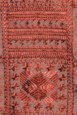 Image of Phulkari Dupatta With Traditional Hand Embroidery Cut Work