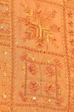 Image of Phulkari Dupatta With Traditional Hand Embroidery Cut Work