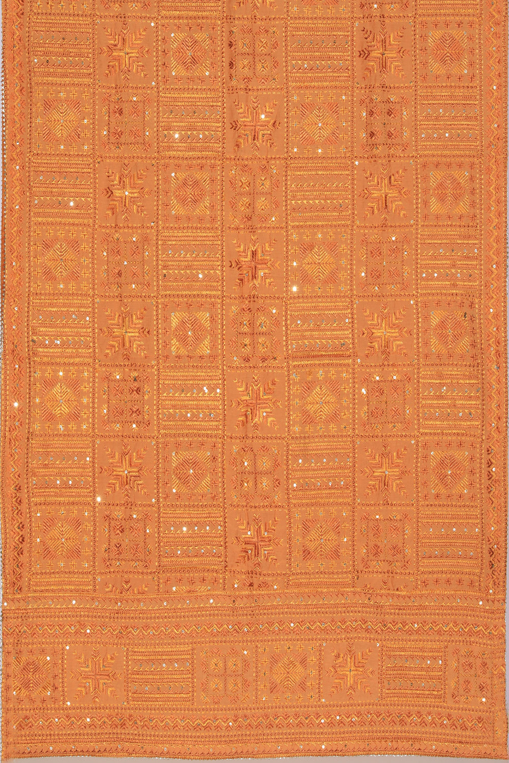 Phulkari Dupatta With Traditional Hand Embroidery Cut Work