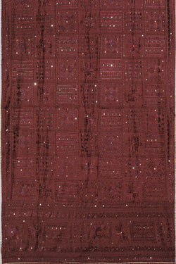 Image of Phulkari Dupatta With Traditional Hand Embroidery Cut Work