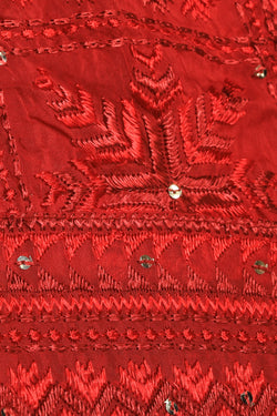 Image of Phulkari Dupatta With Traditional Hand Embroidery Cut Work