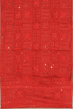 Image of Phulkari Dupatta With Traditional Hand Embroidery Cut Work