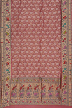 Image of Tissue Coral-Pink Saree