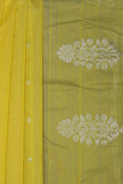 Collection of Chanderi Cotton Silk Yellow Saree in a gallery layout