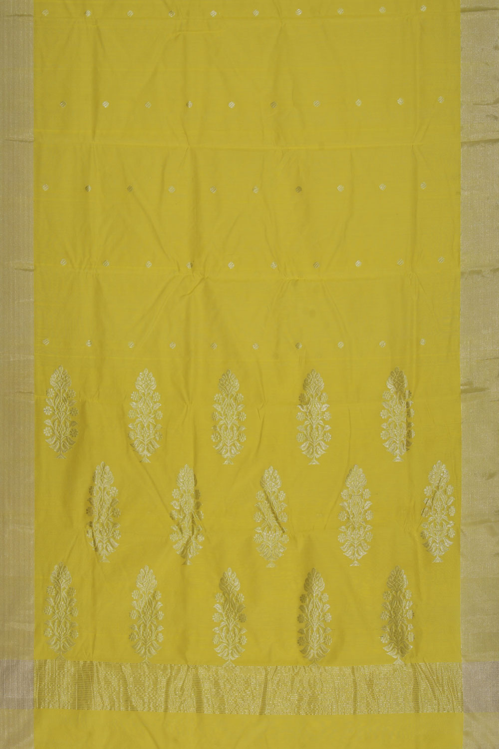 Image of Chanderi Cotton Silk Yellow Saree