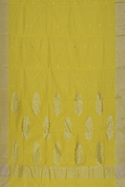 Collection of Chanderi Cotton Silk Yellow Saree in a gallery layout