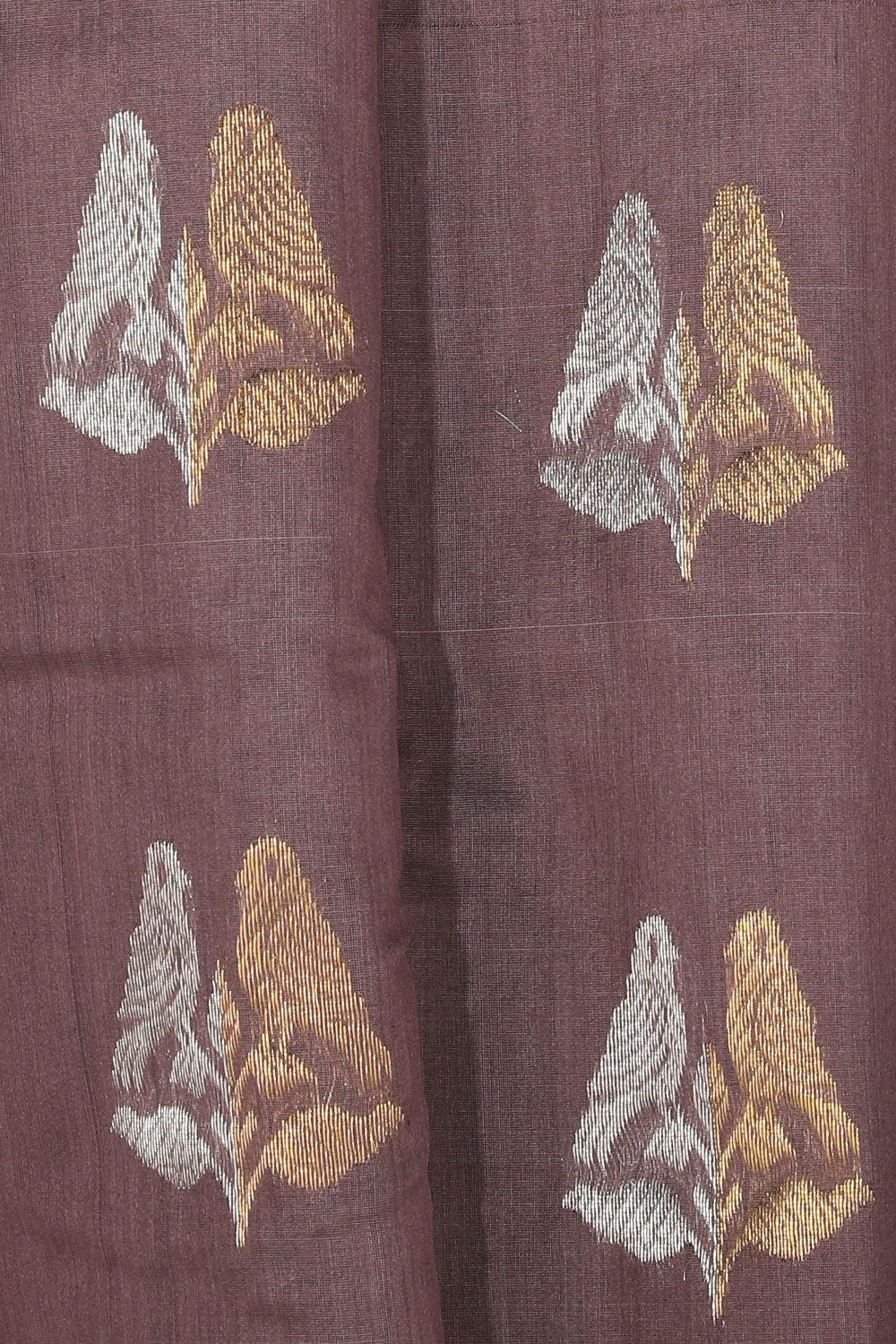 Collection of Chanderi Cotton Silk Ash Purple Saree in a gallery layout