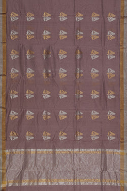 Collection of Chanderi Cotton Silk Ash Purple Saree in a gallery layout