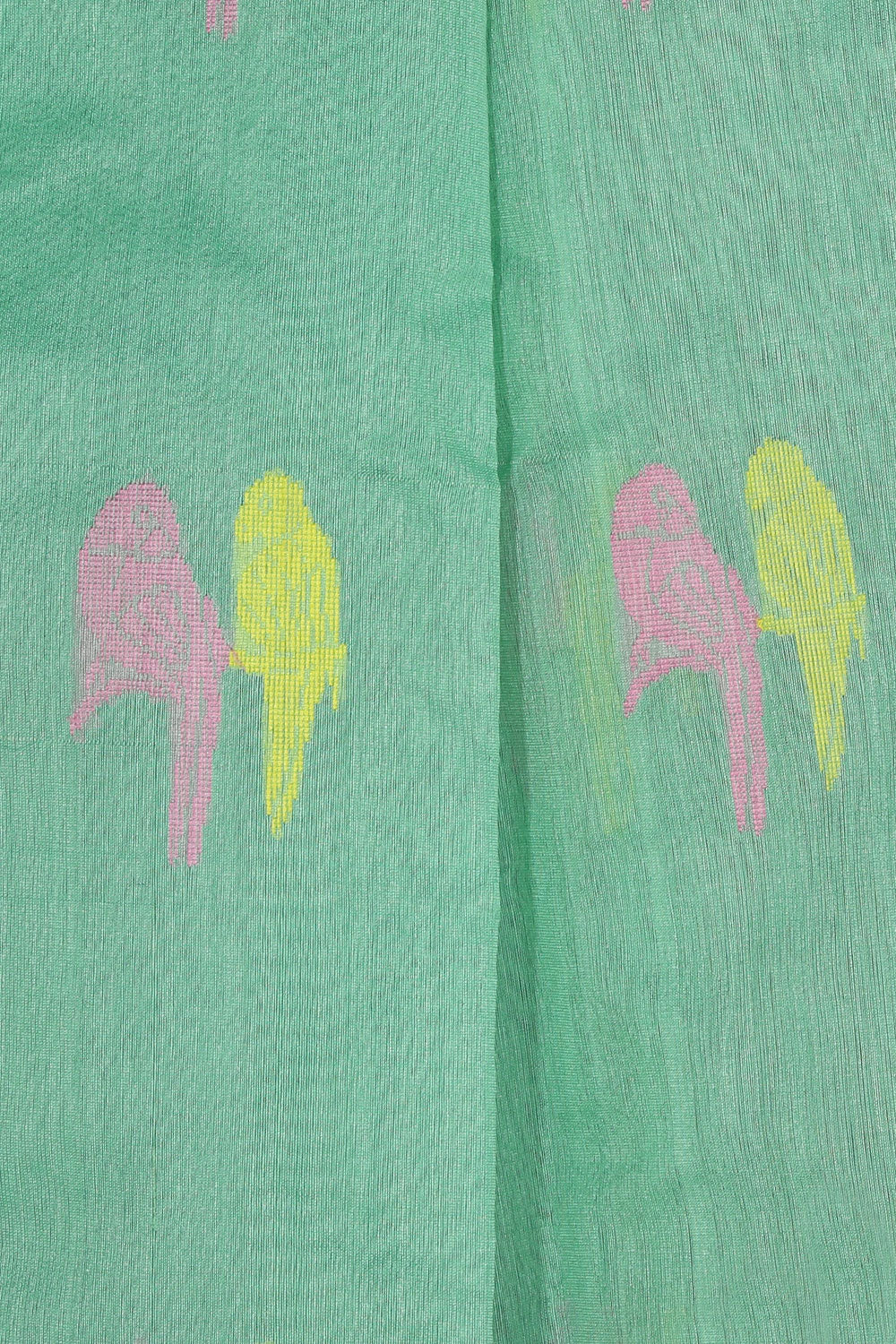 Image of Chanderi Cotton Silk Sea Green Saree