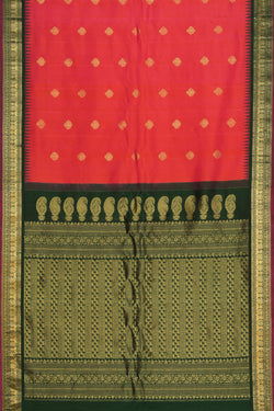 Image of Gadwal Silk Fuchsia Pink Saree