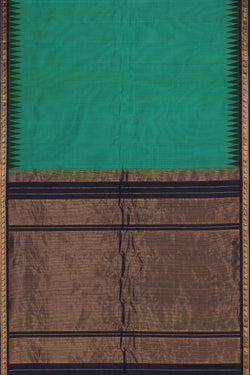 Collection of Gadwal Teal Green Saree in a gallery layout