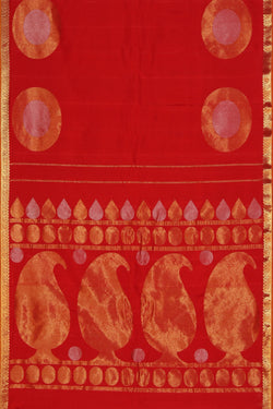 Image of Gadwal Silk Red Saree