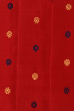 Image of Gadwal Silk Ruby Red Saree