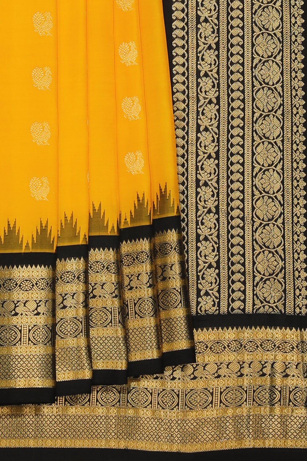 Gadwal Silk Mustard Saree