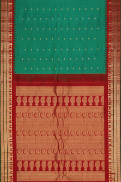 Image of Gadwal Silk Green Saree