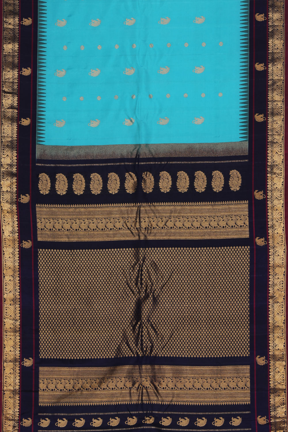 Gadwal Silk Sea Blue Saree