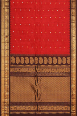 Image of Gadwal Silk Red Saree