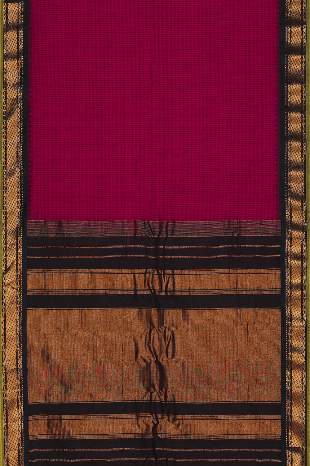 Collection of Gadwal Magenta Pink Saree in a gallery layout