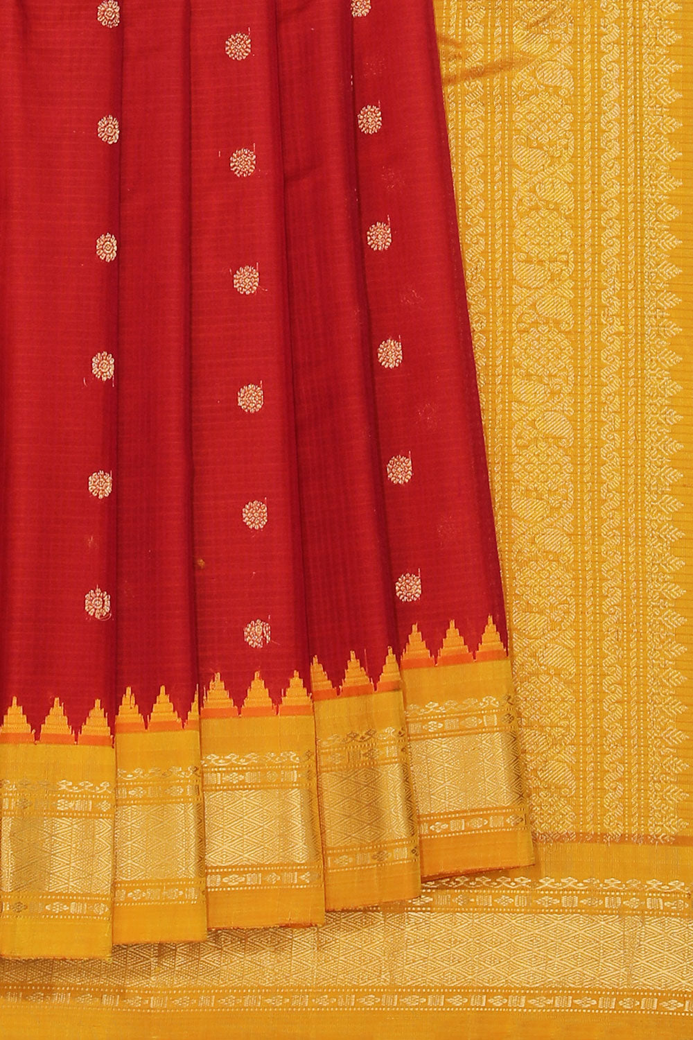 Collection of Gadwal Red Saree in a gallery layout