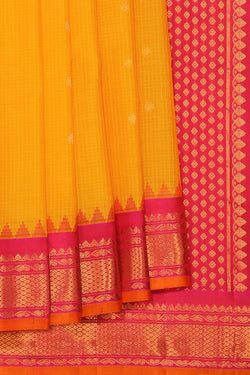 Collection of Gadwal Yellow Saree in a gallery layout