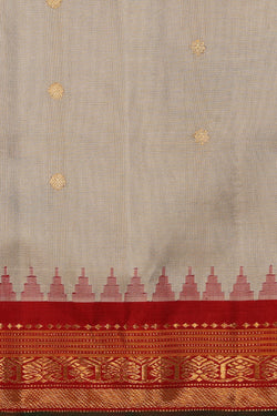 Image of Gadwal Silk Light Grey Saree