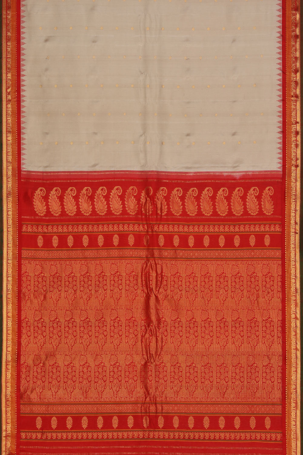 Image of Gadwal Silk Light Grey Saree