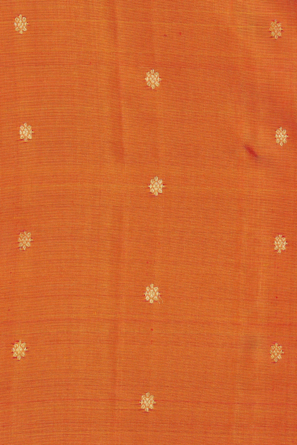 Gadwal Silk Coral Orange Saree