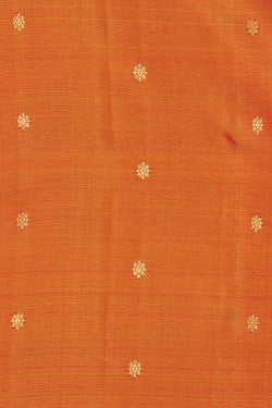 Image of Gadwal Silk Coral Orange Saree