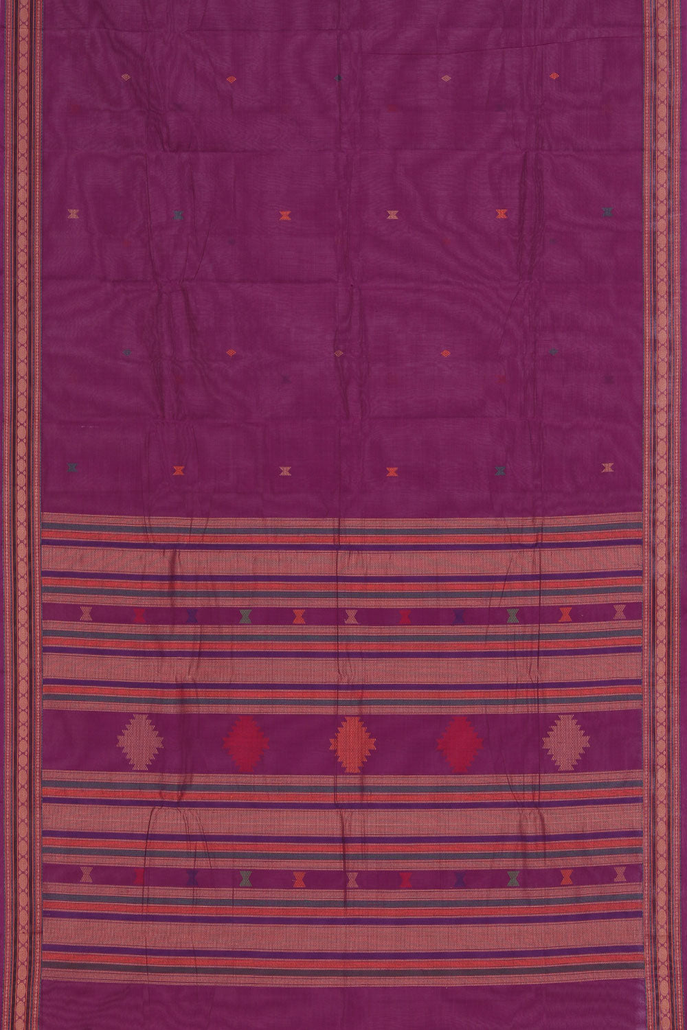 Kanchi Cotton Violet Saree