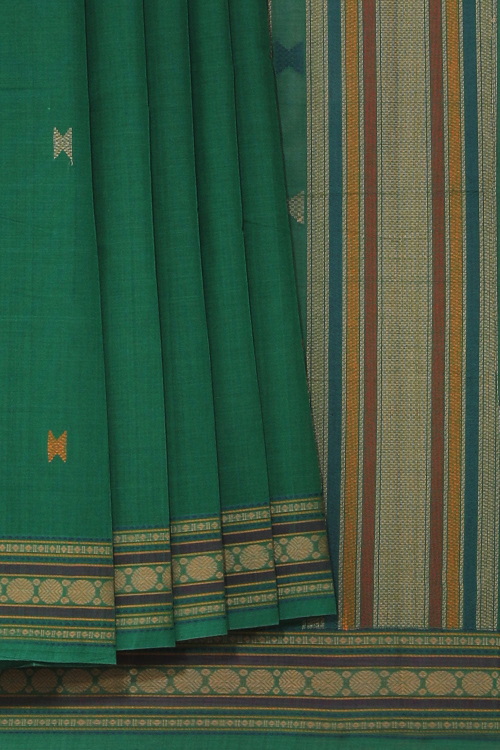 Kanchi Cotton Green Saree