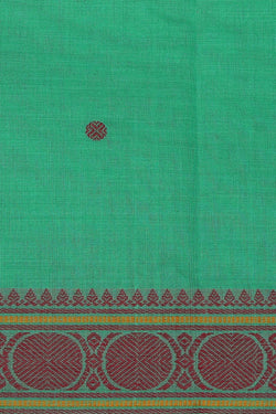 Image of The Traditional Kanchi Cotton Green Saree