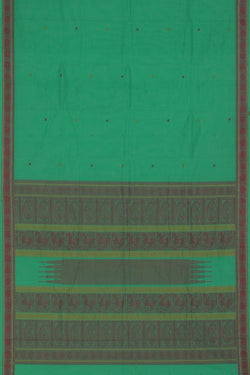 Image of The Traditional Kanchi Cotton Green Saree