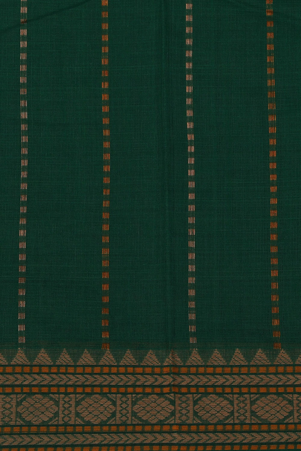 The Traditional Kanchi Cotton Green Saree