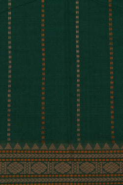 Image of The Traditional Kanchi Cotton Green Saree