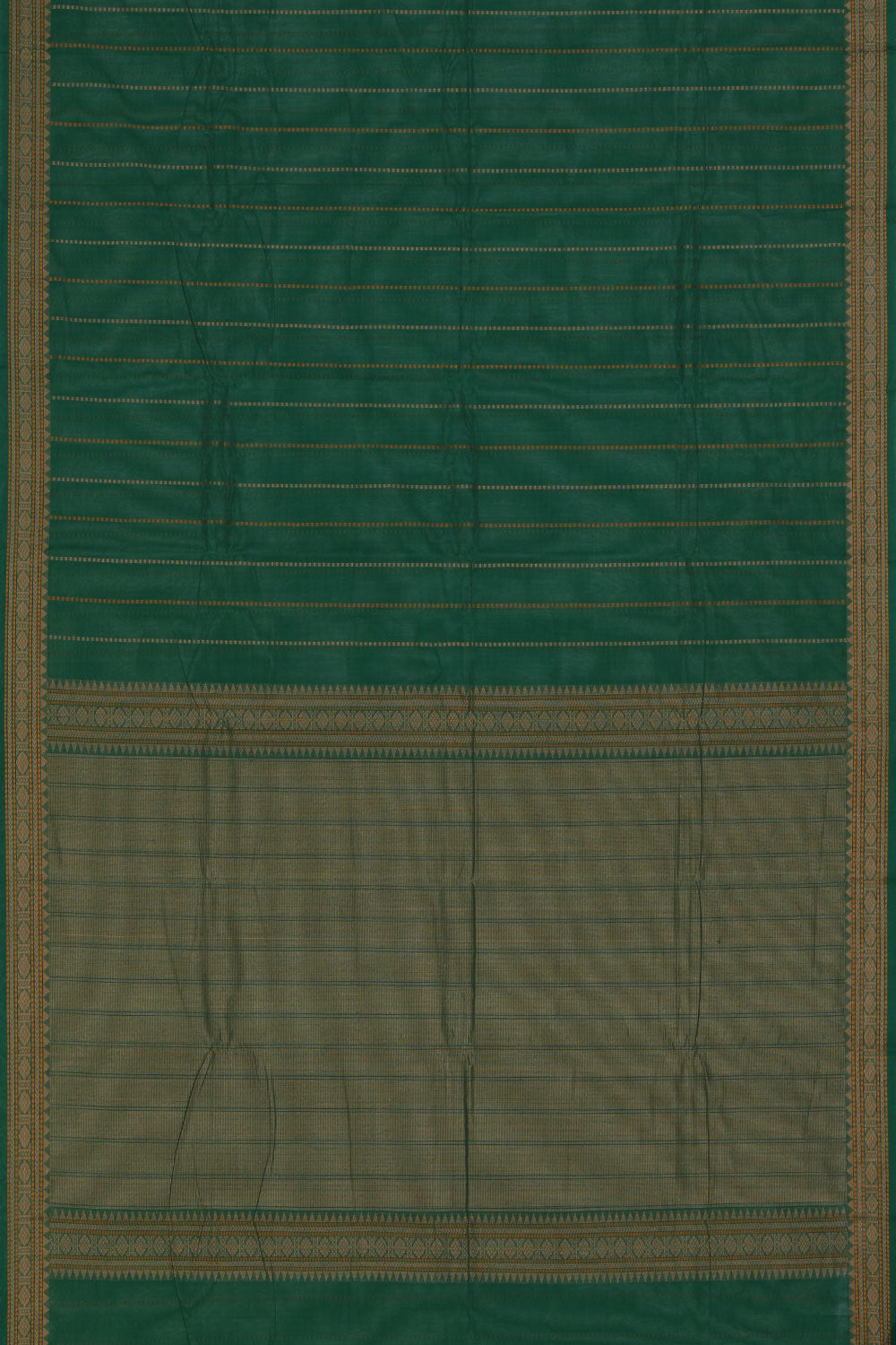 The Traditional Kanchi Cotton Green Saree