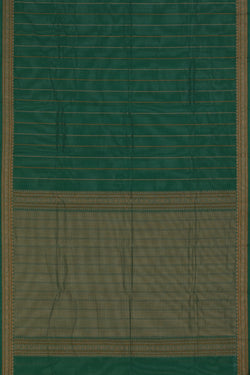 Image of The Traditional Kanchi Cotton Green Saree