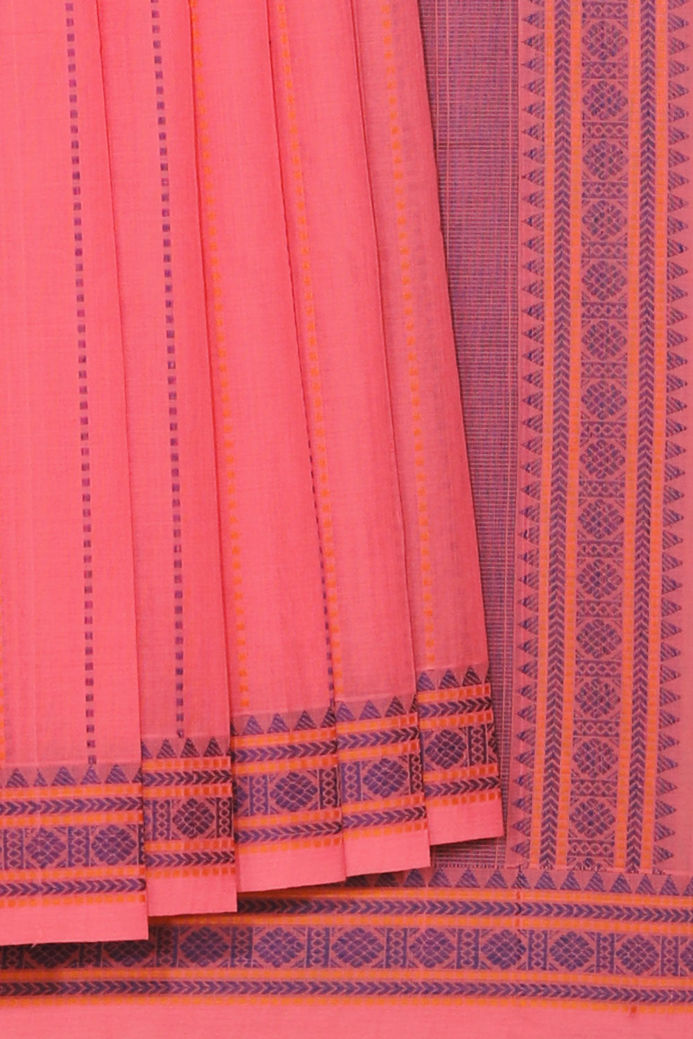 The Traditional Kanchi Cotton Pink Saree