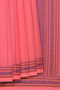 Image of The Traditional Kanchi Cotton Pink Saree