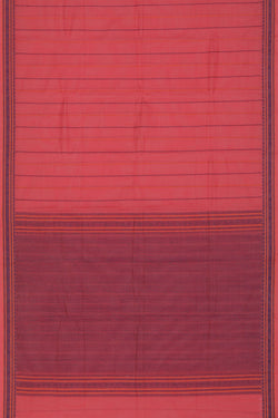 Image of The Traditional Kanchi Cotton Pink Saree