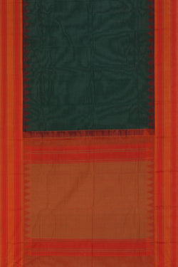 Image of Kanchi Cotton Leaf Green Saree