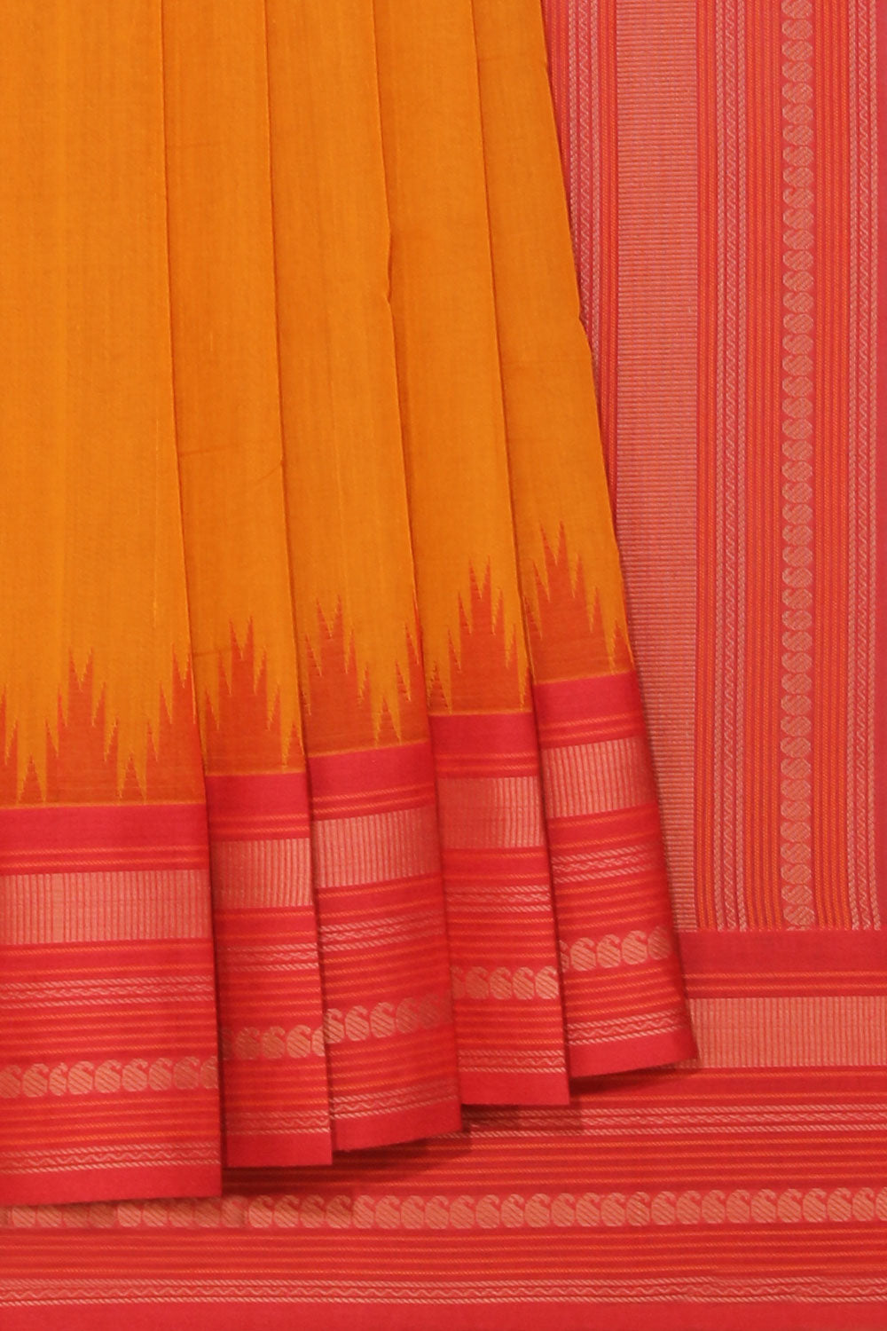 Kanchi Cotton Mustard Saree