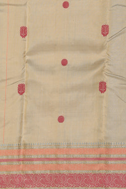 Image of Kanjivaram Silk Beige Saree