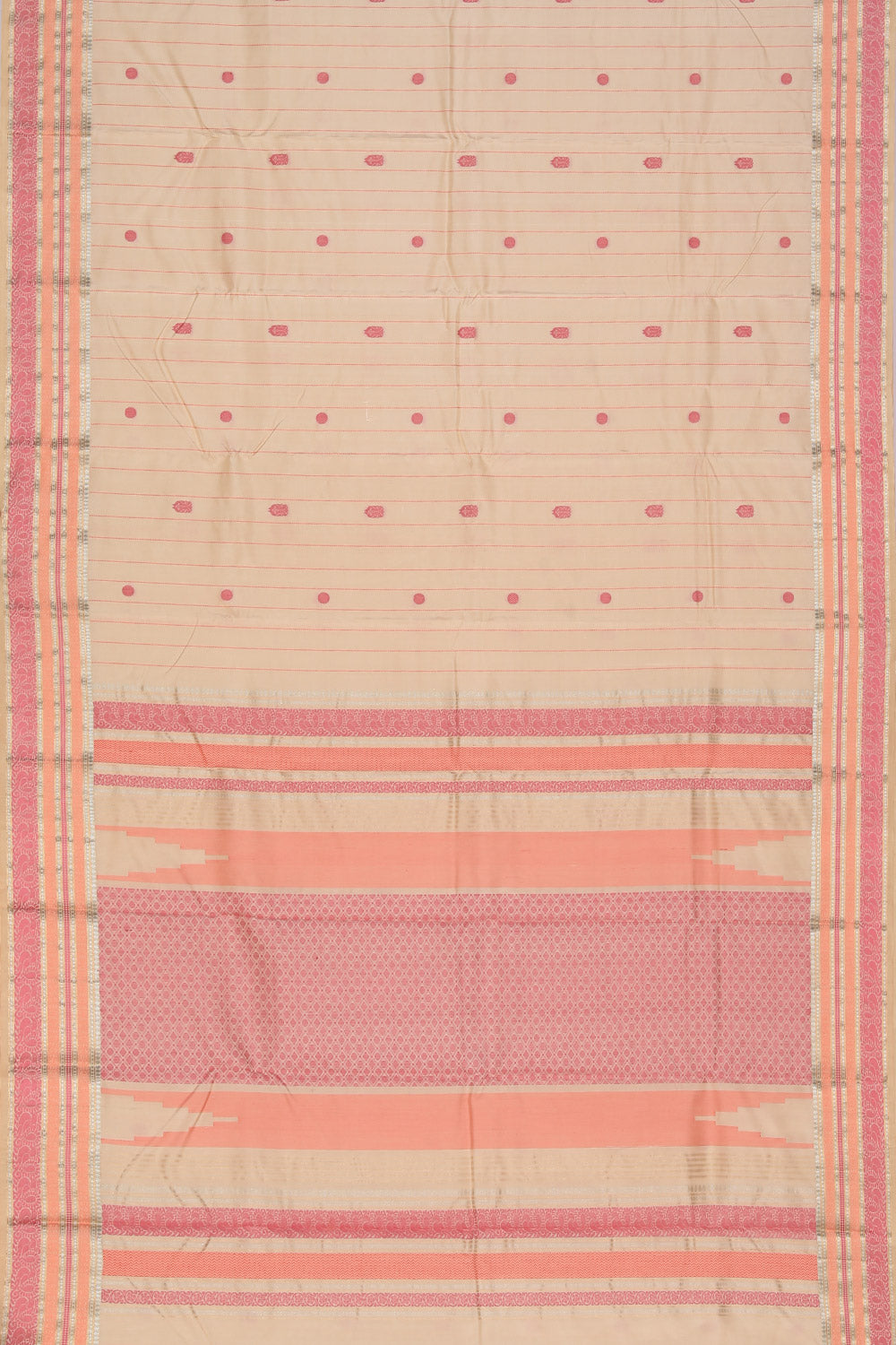 Image of Kanjivaram Silk Beige Saree