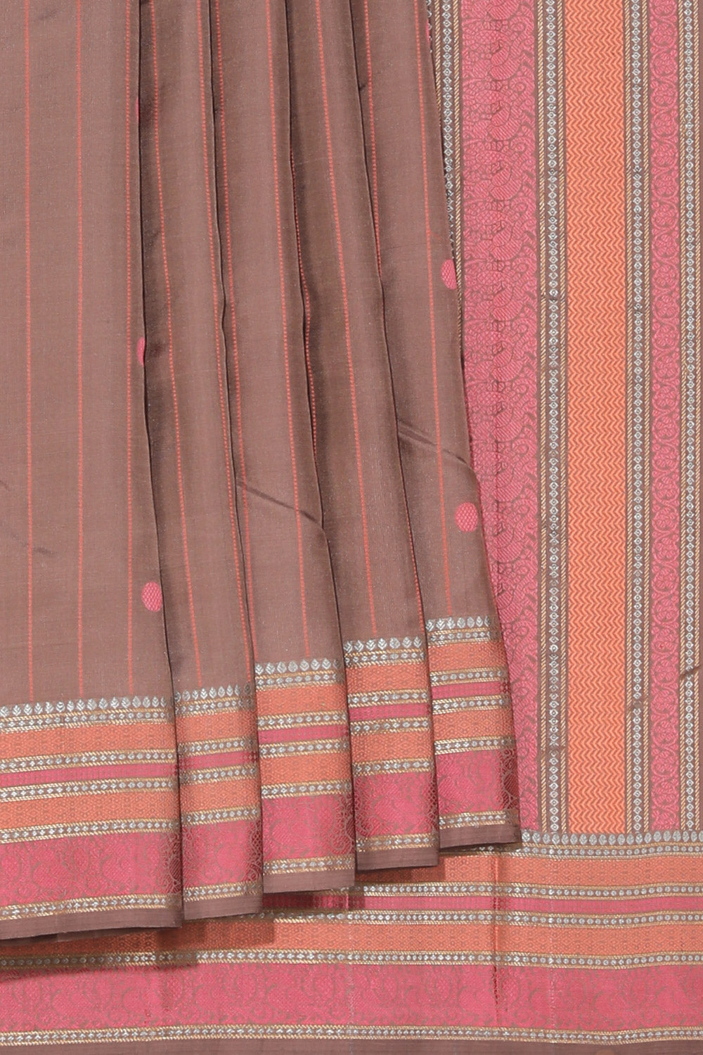 Kanjivaram Silk Brown Saree