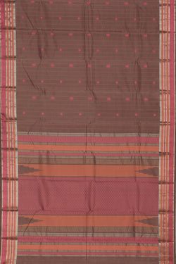 Image of Kanjivaram Silk Brown Saree