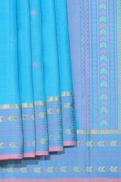 Image of Kanjivaram Silk Blue Saree