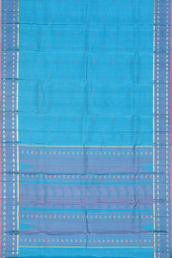 Image of Kanjivaram Silk Blue Saree