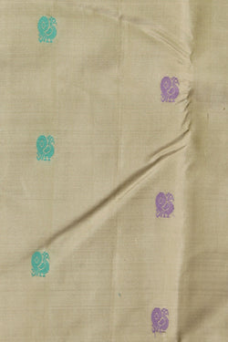 Image of The Traditional Kanchi Silk Pista Green Saree